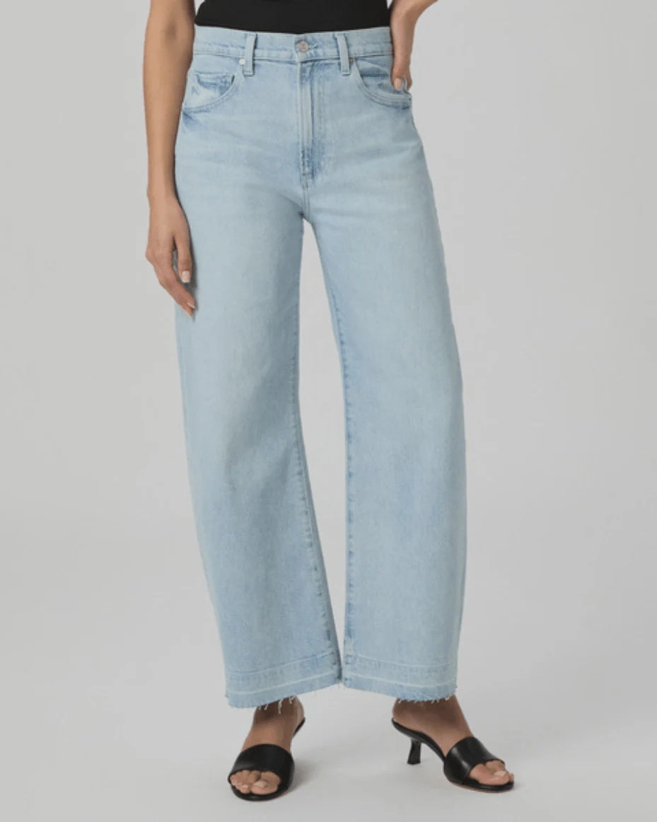 Paige Jeans Arellia Ankle Wide Undone Hem in Fernanda school wear