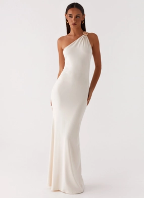 Pleat Breeze Infinity Maxi Dress - Ivory