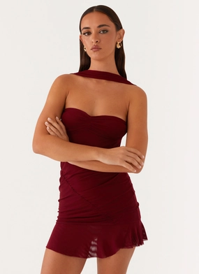 Fall Go Cozy Silhouette Pari Open Back Mini Dress - Mulberry