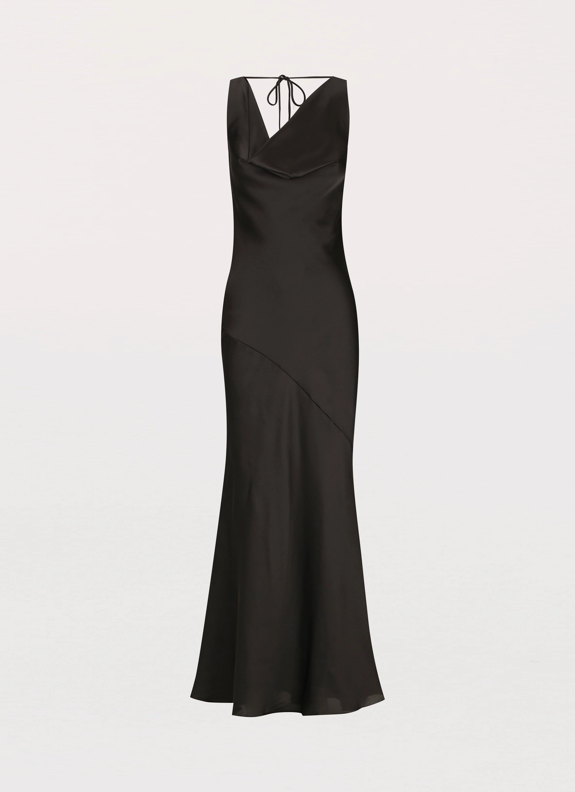 Chain-Detail Movement Friendly Be Mine Satin Maxi Dress - Black