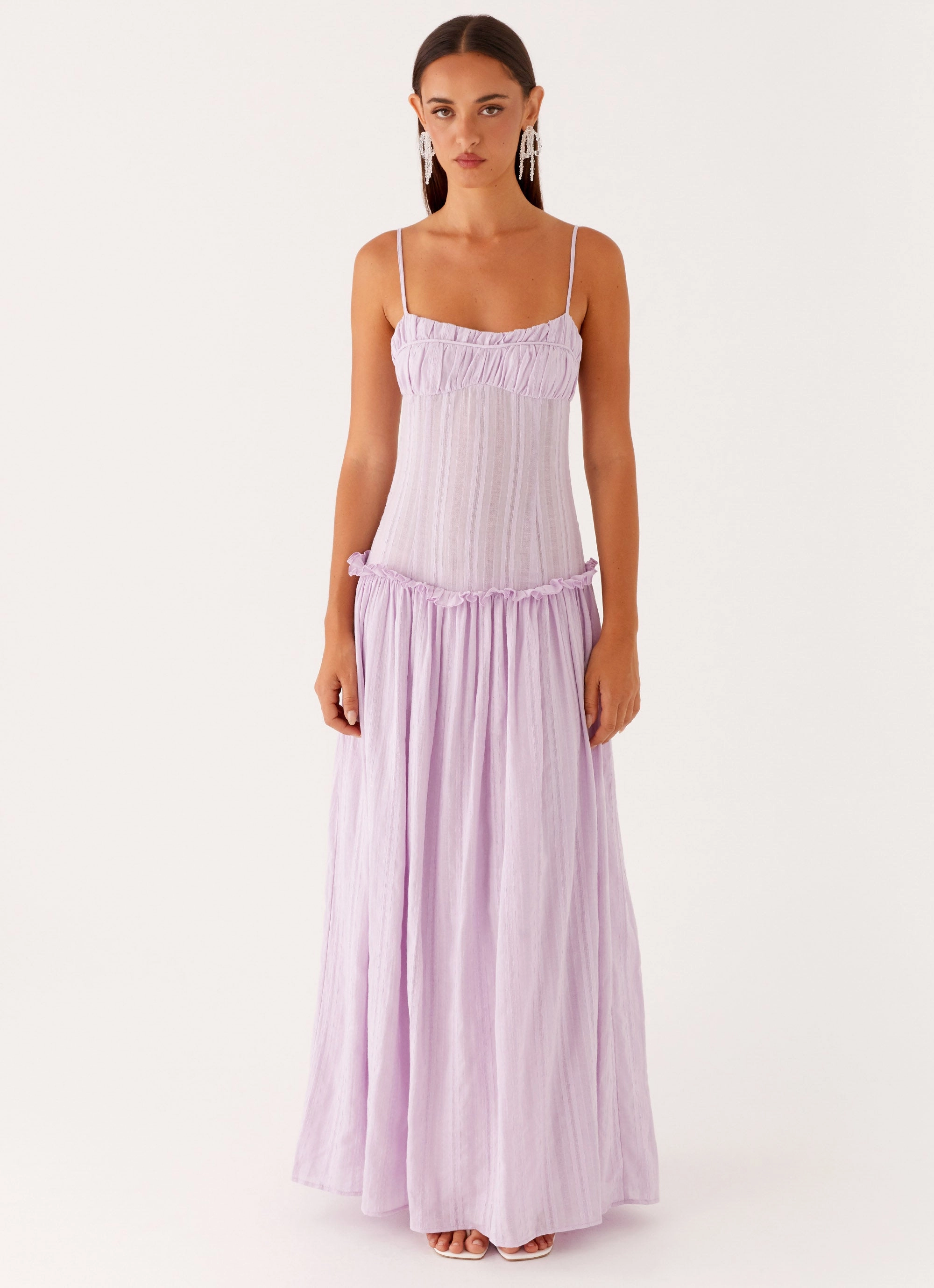 Jacinda Drop Waist Maxi Dress - Lavender Art Event