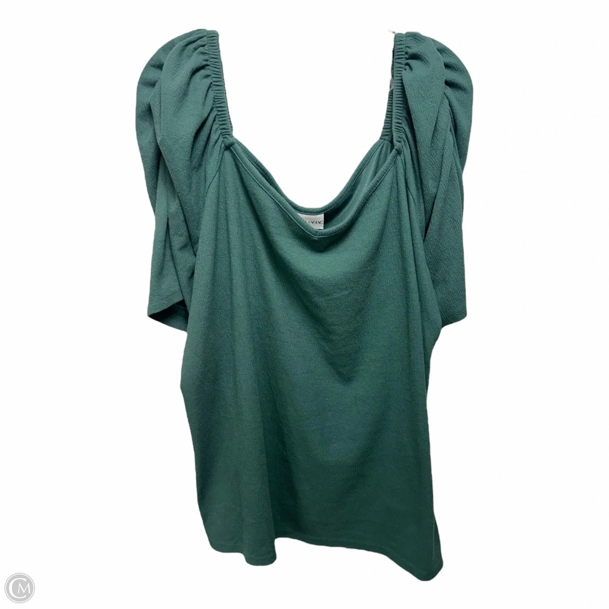 Top Short Sleeve By Ava & Viv In Green, Size: 3x Quick Change