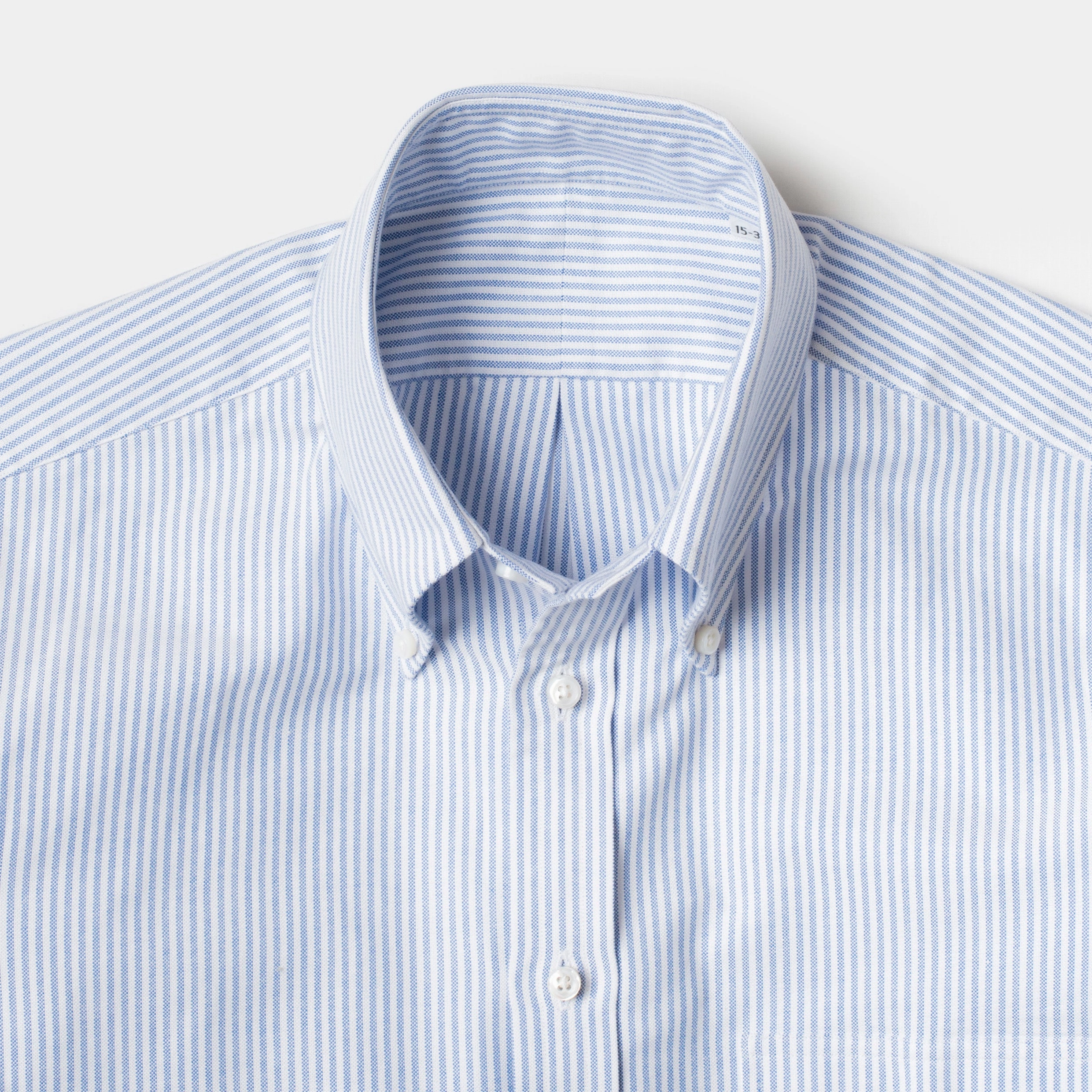 Perfect OCBD Striped Shirt Blue Wrinkle-Free Non Irritating Tags