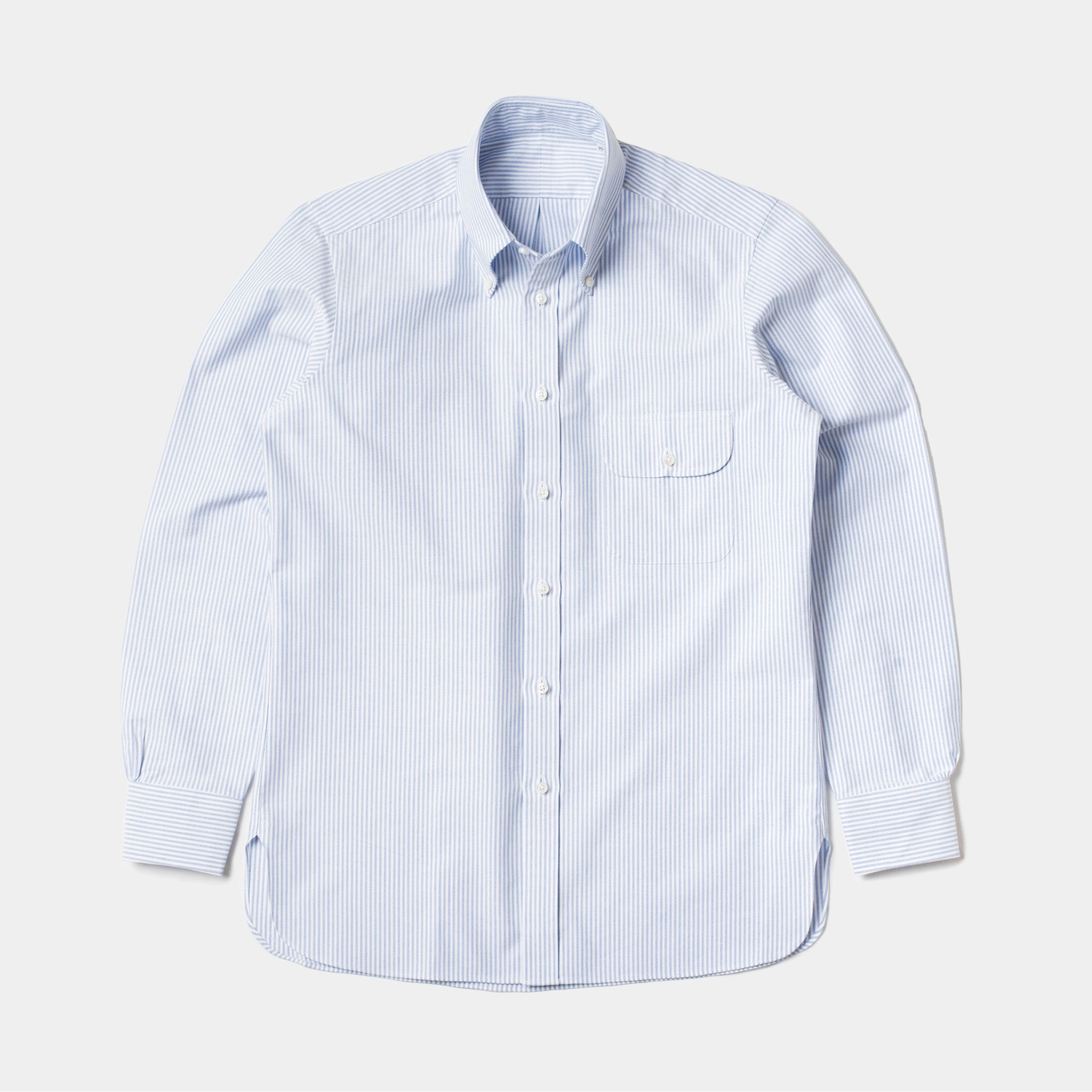 Perfect OCBD Striped Shirt Blue Smart Appearance Youthful Style