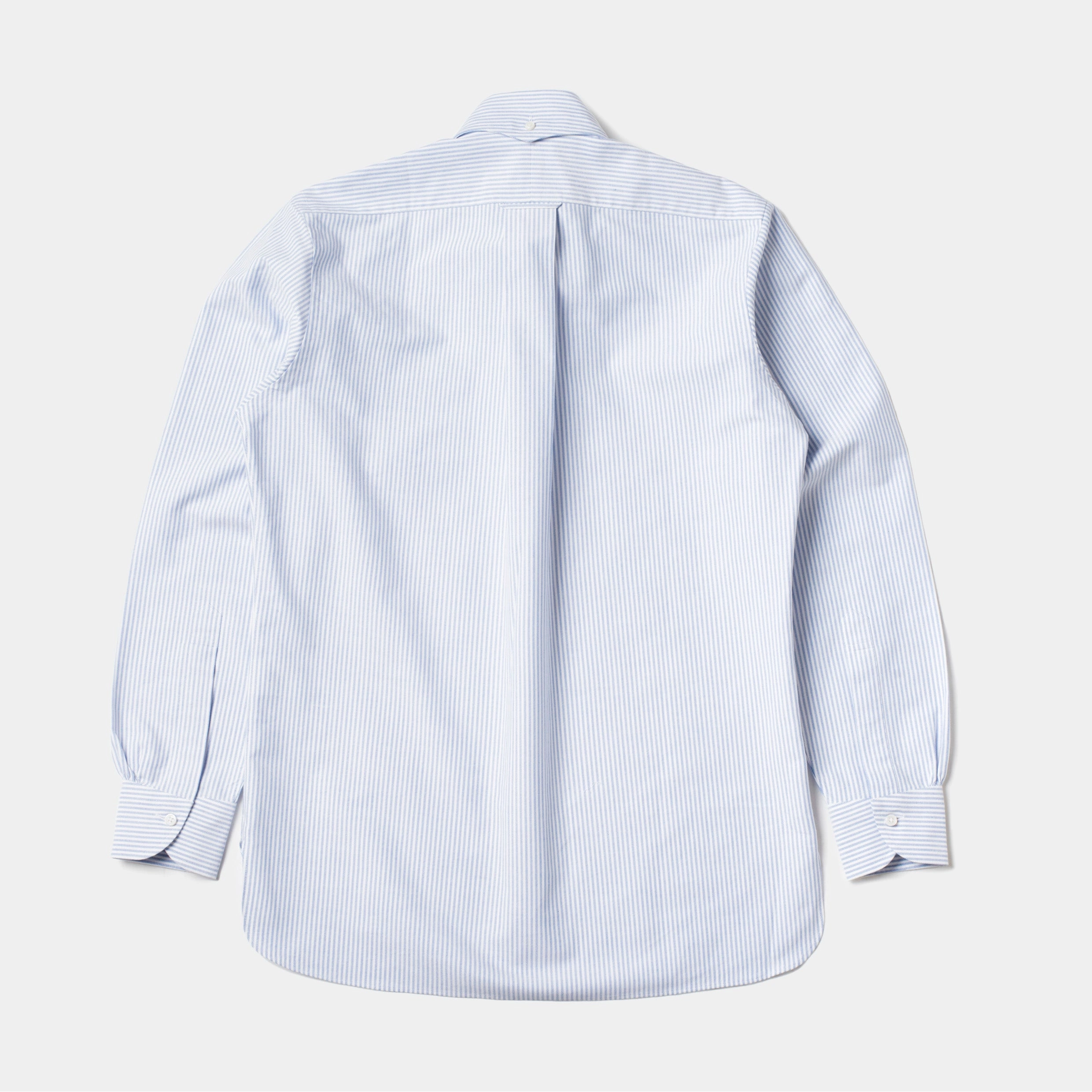 Geometric Shape Flexible Movement Perfect OCBD Striped Shirt Blue