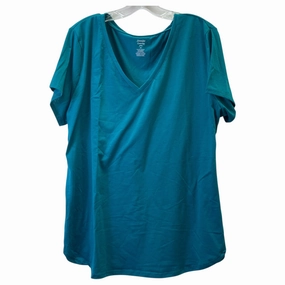 Top Ss Basic By Jennifer Lauren In Teal, Size:3X Roomy Comfort Sleeveless freedom