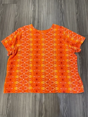 Soft Comfort Wear Easy Look Orange Top Short Sleeve Catherines, Size 3x