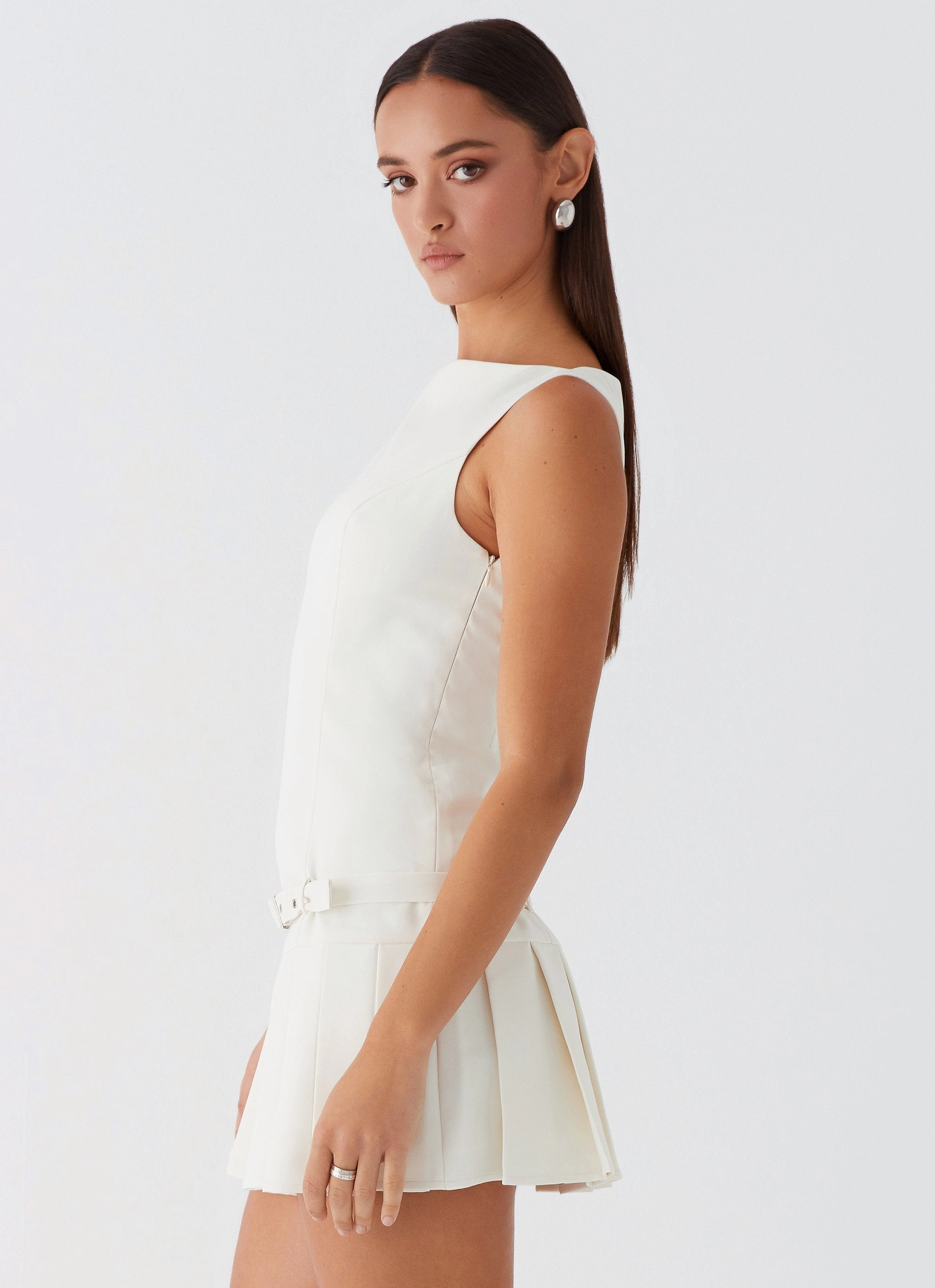 Farm Scene No More Excuses Belt Mini Dress - Ivory