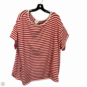 Top Short Sleeve Basic By Ava & Viv In Striped Pattern, Size: 4x Quick Dry Technology casual and comfortable
