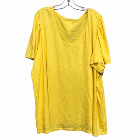 Stone Wash Process Top Ss By Lane Bryant In Yellow, Size:4X