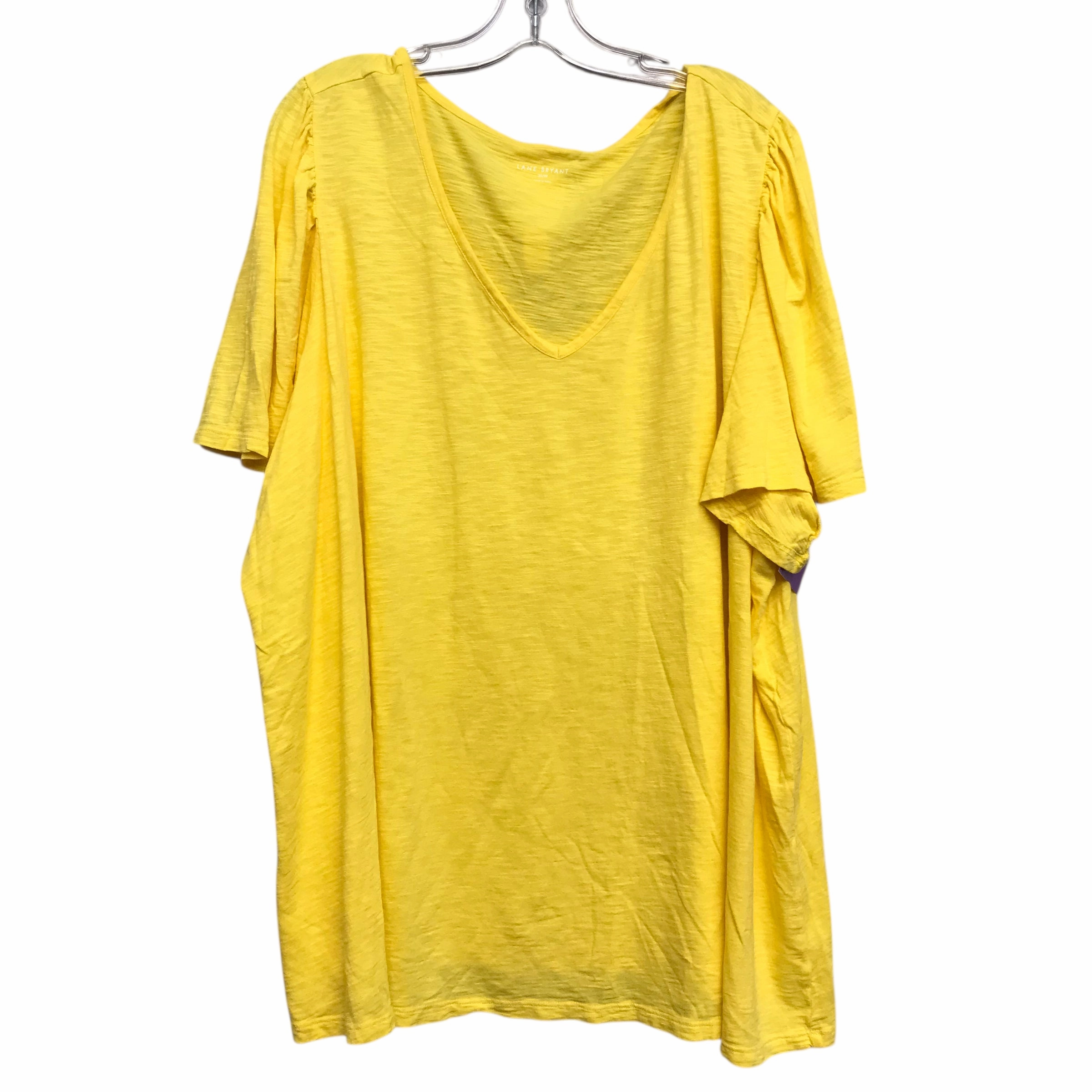 Stone Wash Process Top Ss By Lane Bryant In Yellow, Size:4X