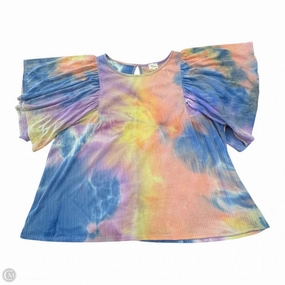 Light and Breathable QuickDryTechnology Top Short Sleeve By Ava James In Tie Dye Print, Size: 2x