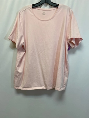Elderly Comfort Quick Dry Material Pink Top Short Sleeve Cj Banks, Size 2x