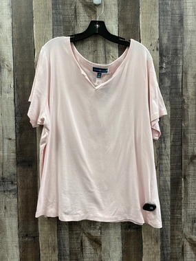 Pink Top Short Sleeve Karen Scott, Size 2x Adjustable Fit
