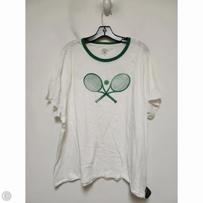 Durable Colorfast Finish Top Short Sleeve Basic By J. Crew In Green & White, Size: 3x