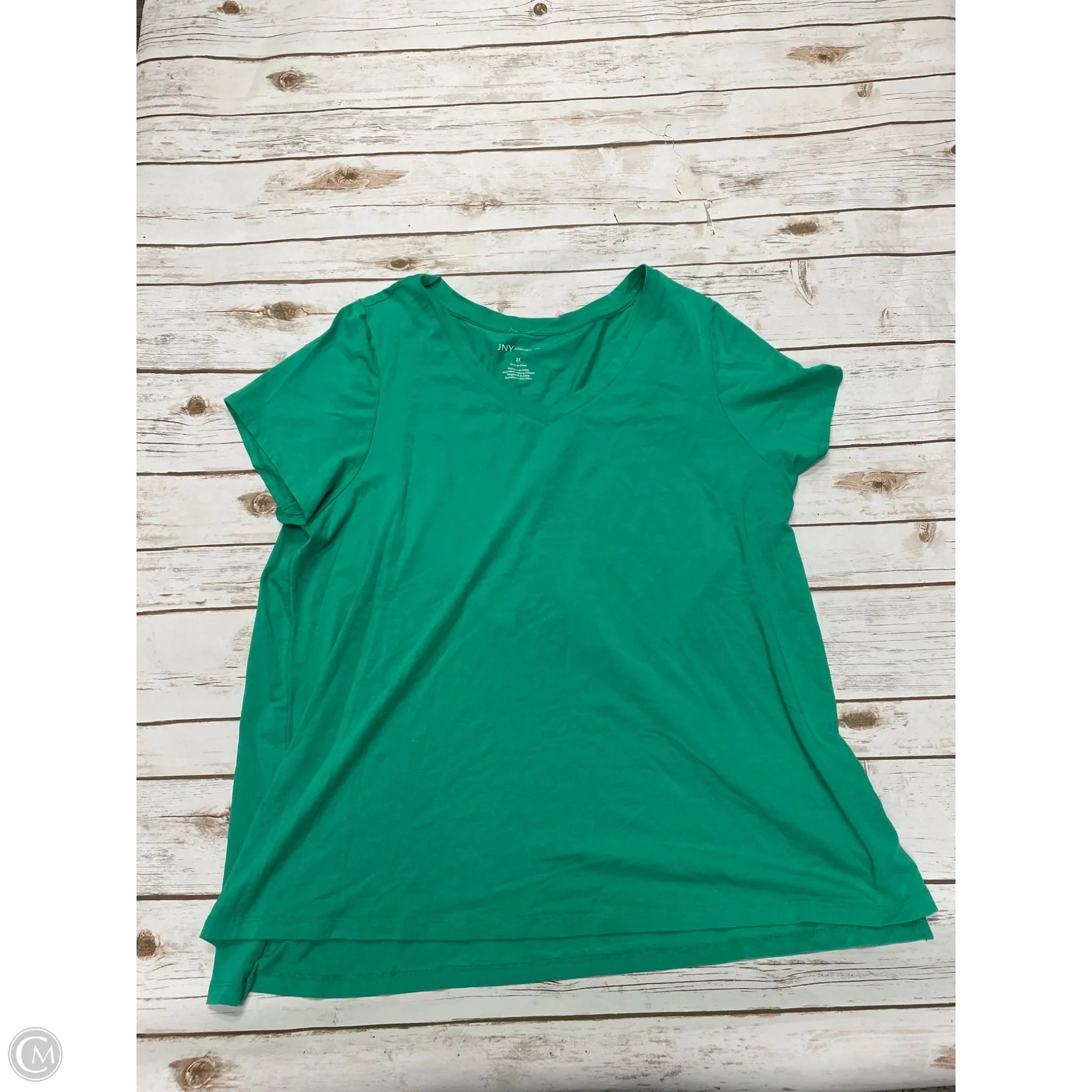 Top Short Sleeve By Jones New York In Green, Size: 2x Printed uniqueness Classic Color