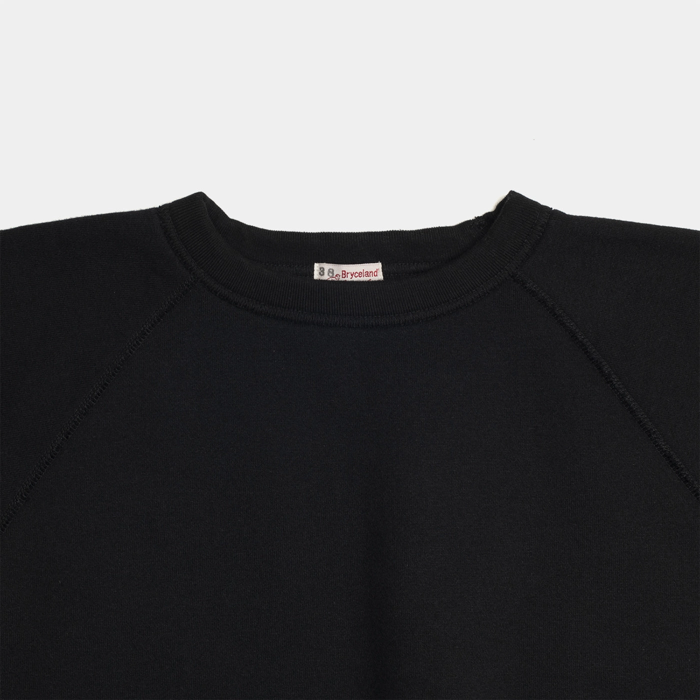 Raglan Short Sleeve Sweatshirt Black Tailored Cuffs