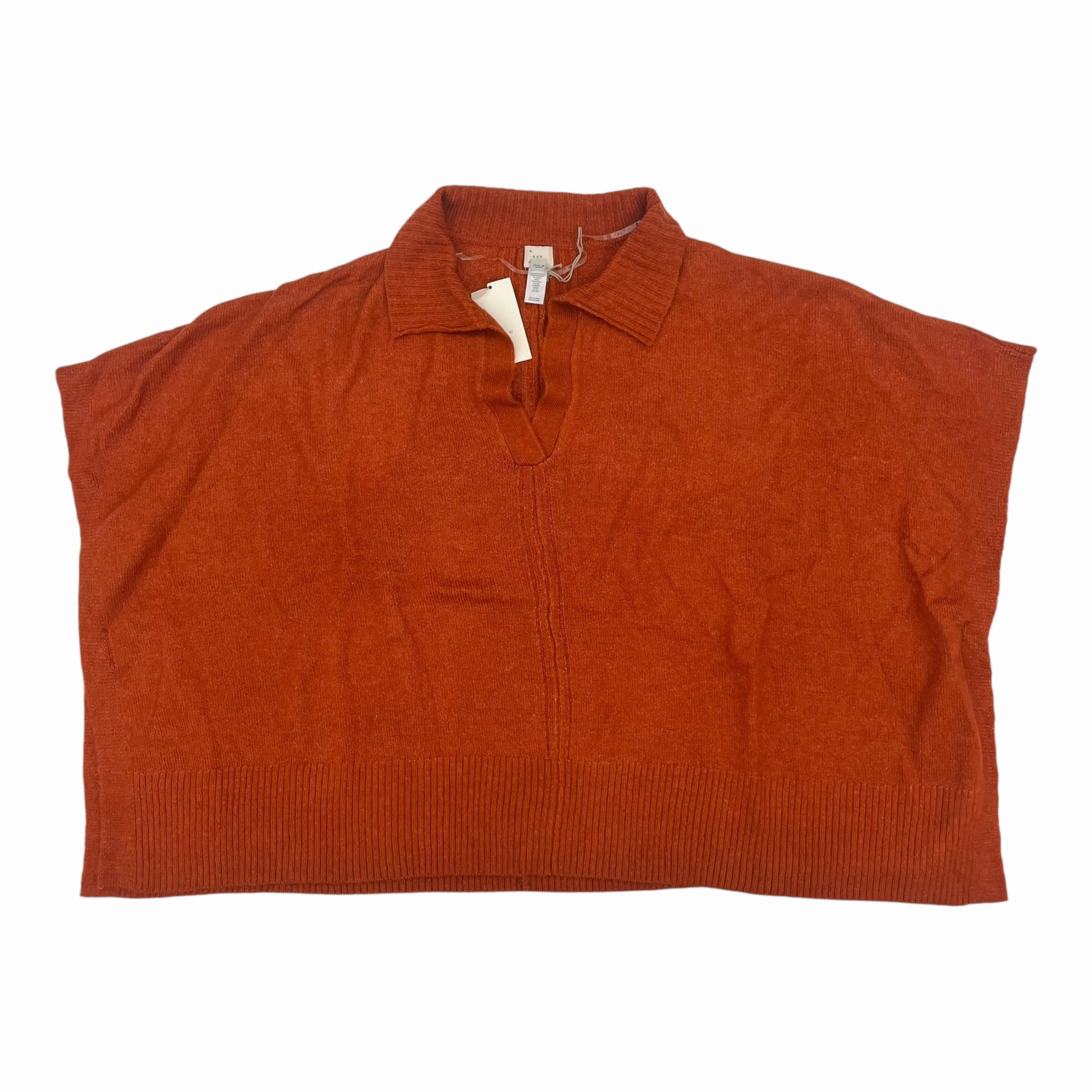 Reversible Layer Poncho By A New Day In Orange, Size:Osfm