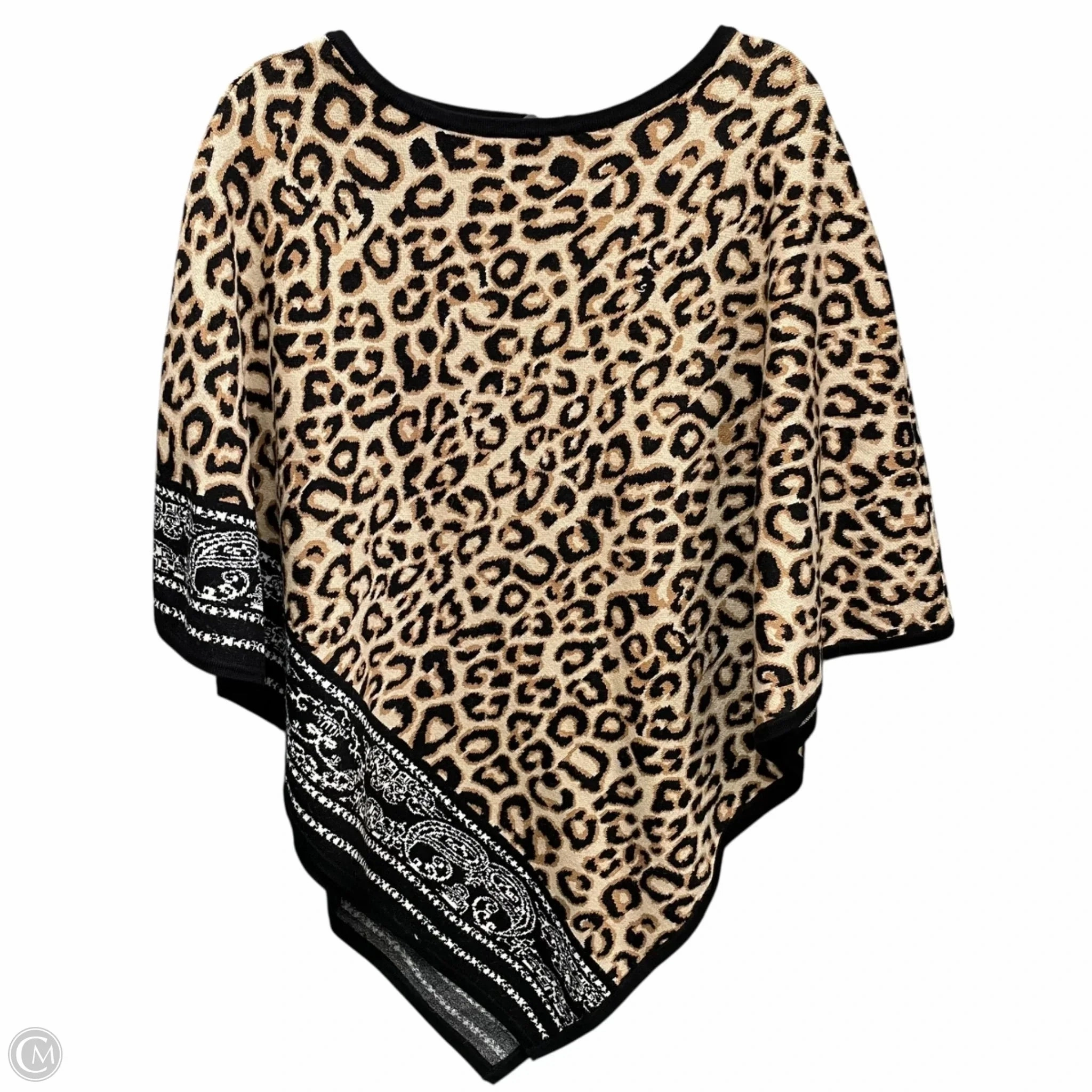 Poncho By Chicos In Leopard Print, Size: Xl Basic Layers ThermalInsulation