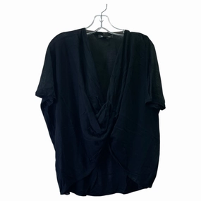 Stretch Weave Fabric Functional Zip Detail Poncho By HERS & MINE In Black, Size:L