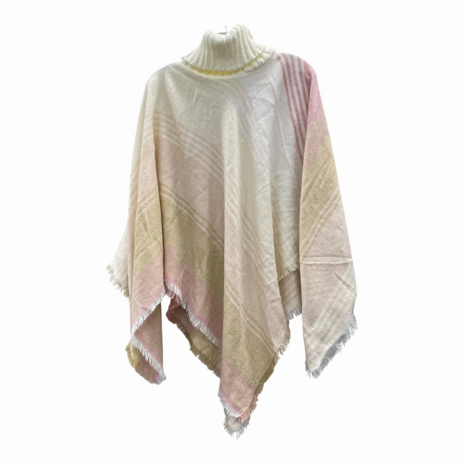 Poncho By Tahari By Arthur Levine In Pink & Tan, Size:Osfm ModularLayering Flexible Daily Fit