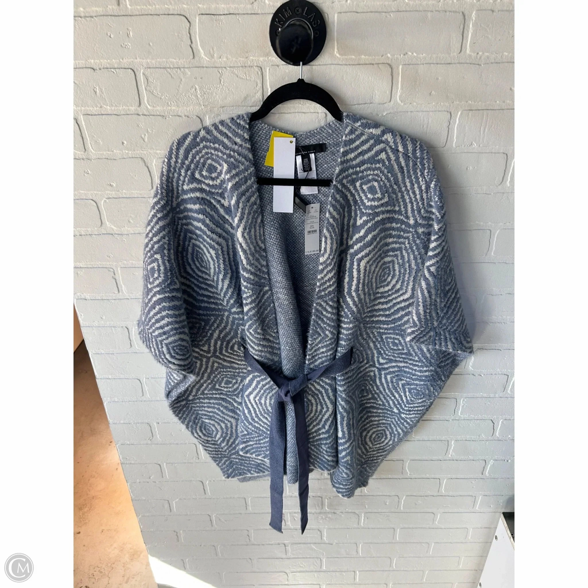 Comfy Street Piece Zippered Pockets Poncho By White House Black Market In Blue & White, Size: Osfm