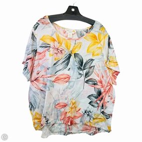 Top Short Sleeve By C And C In Pink & White, Size: 2x Pastel color