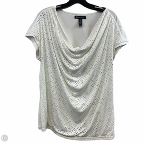 Performance Fit Wear elastic waistband Top Short Sleeve By Inc In White, Size: 1x