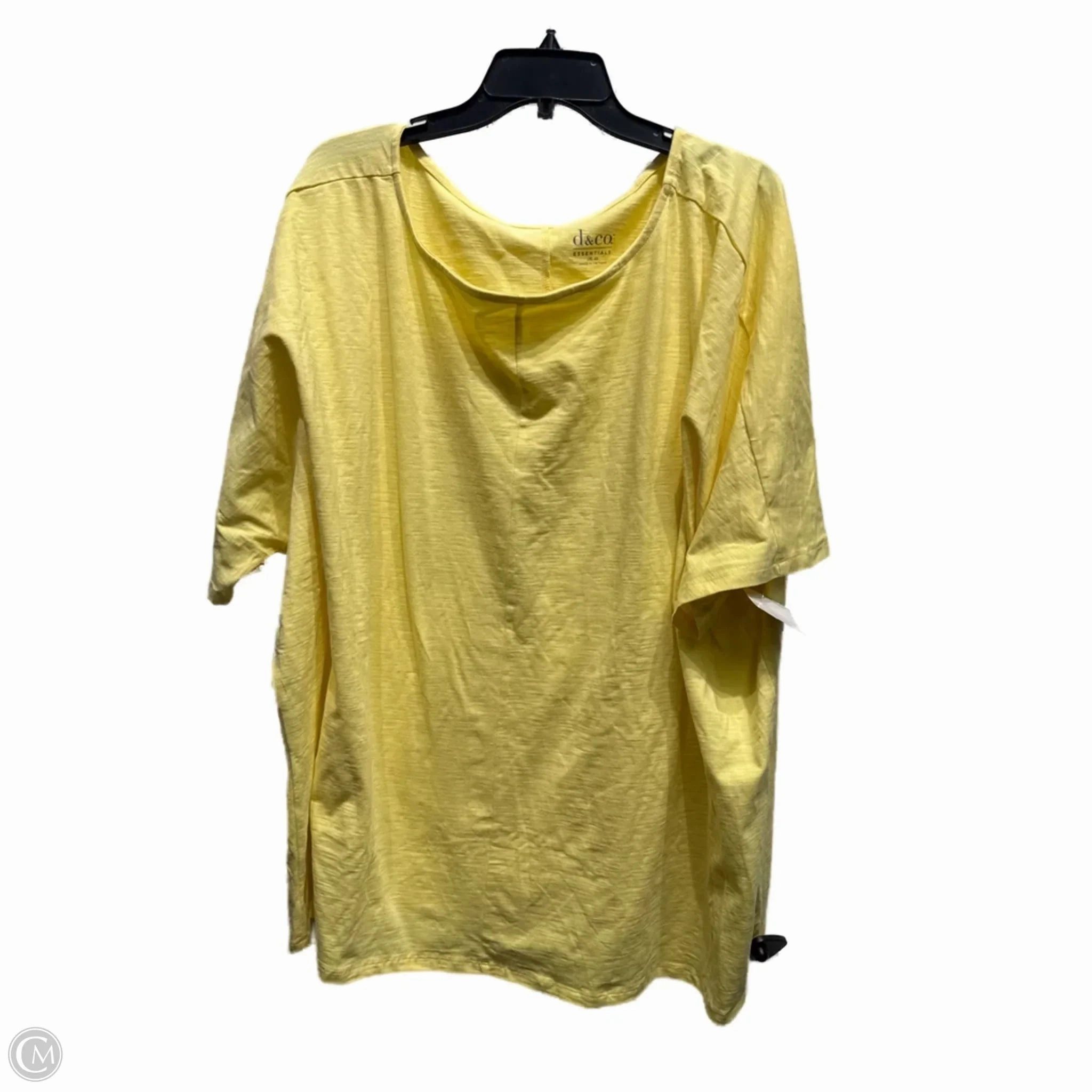 Top Short Sleeve Basic By Clothes Mentor In Yellow, Size: 4x Outdoor Essentials Urban Casual Look