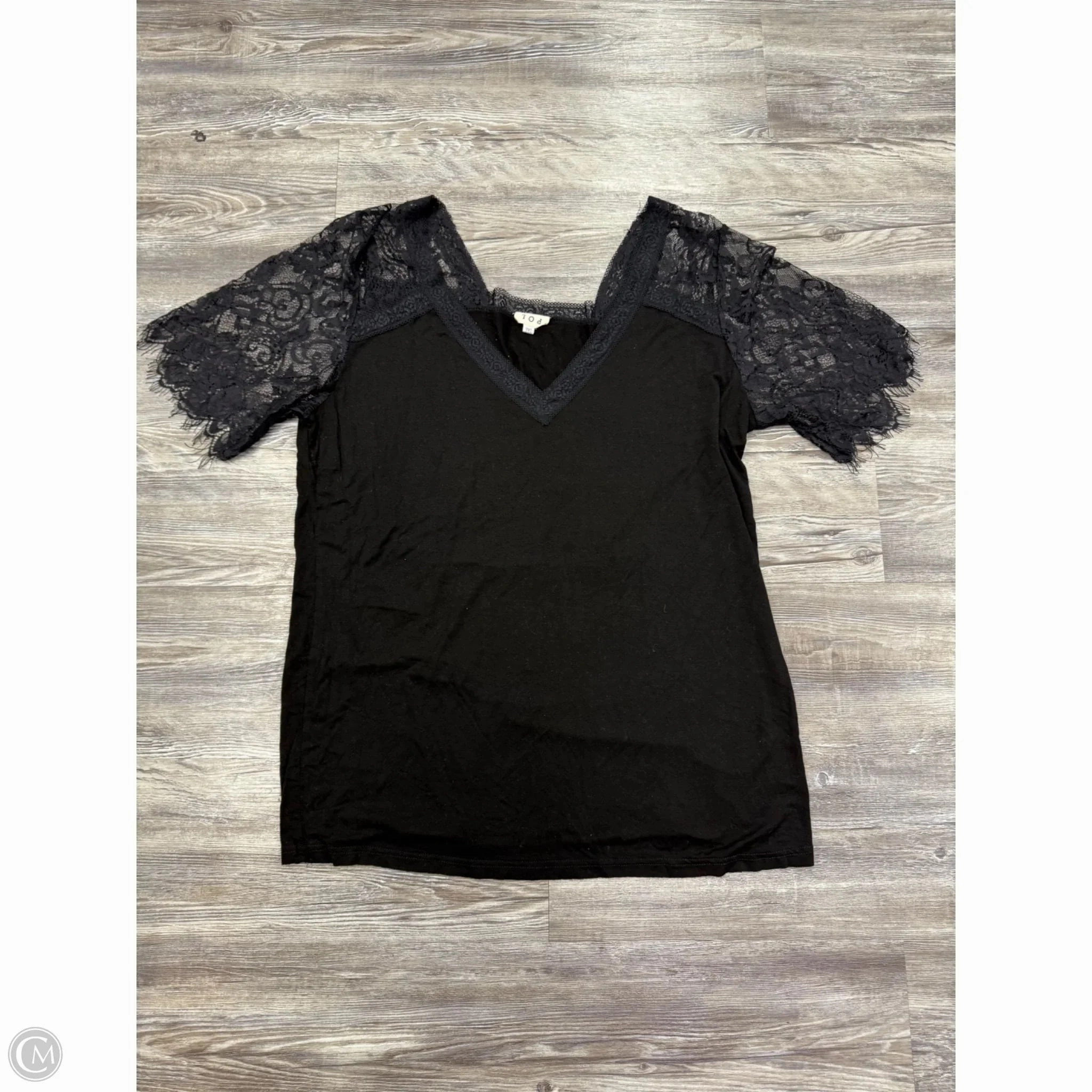 Comfy Movement Soft and breathable Top Short Sleeve By Pol In Black, Size: 3x