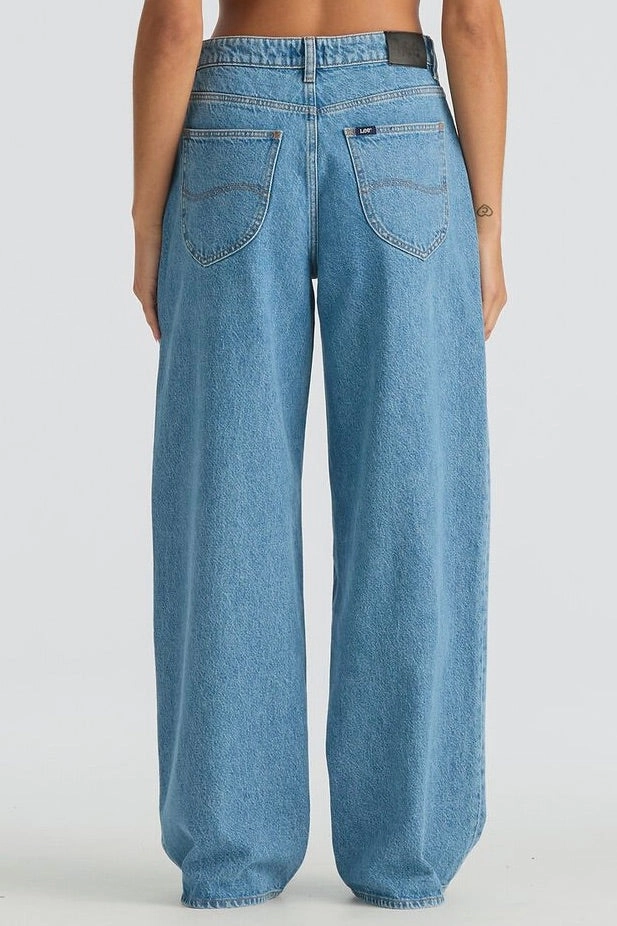 Precinct Blue Mid Slouch Petite Denim Jean Flexible Seam