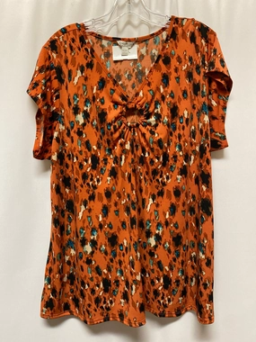 Top Short Sleeve By Cato In Orange, Size: 1x Quick Fit Design Casual Mode