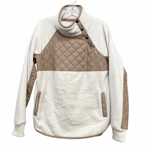LowProfileStitching Tear Resistant Knit Jacket Fleece By Abercrombie And Fitch In Cream, Size:S
