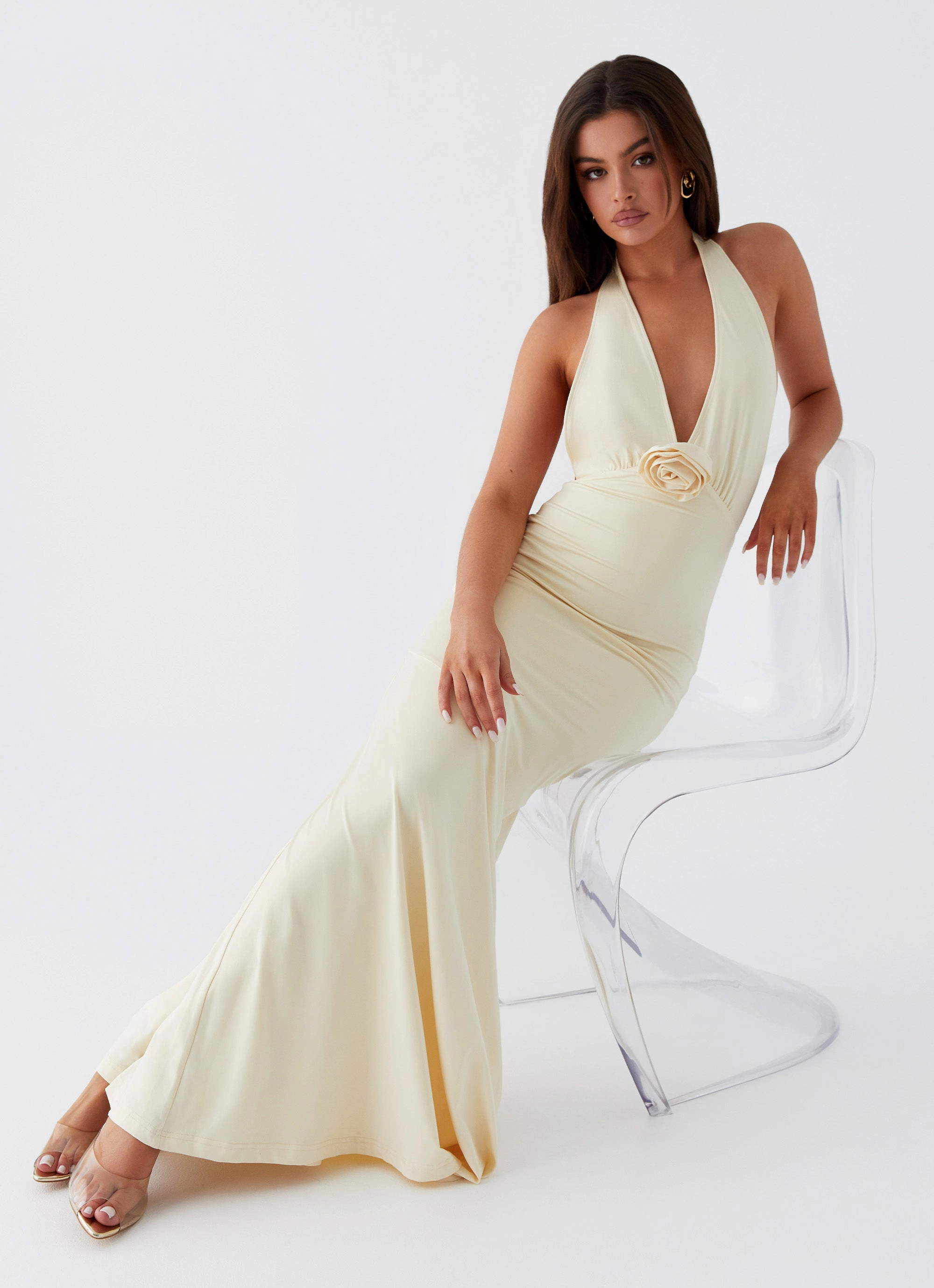 Eliza Rose Maxi Dress - Yellow Shade Soft Beadwork