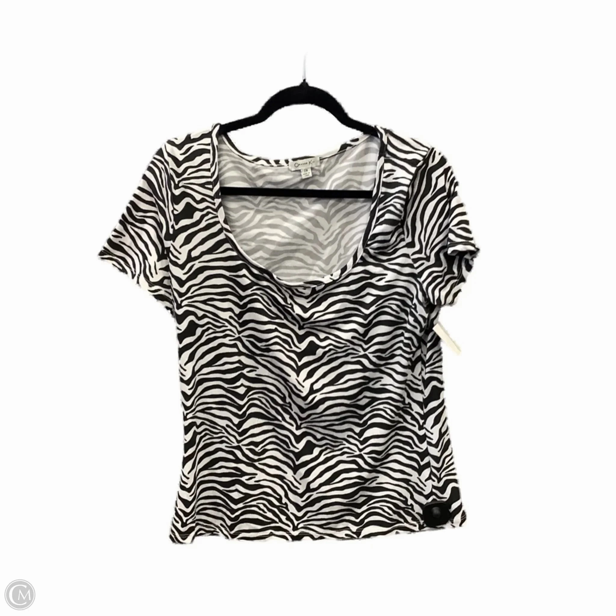 Anti Pilling Surface Top Short Sleeve By Clothes Mentor In Animal Print, Size: 2x