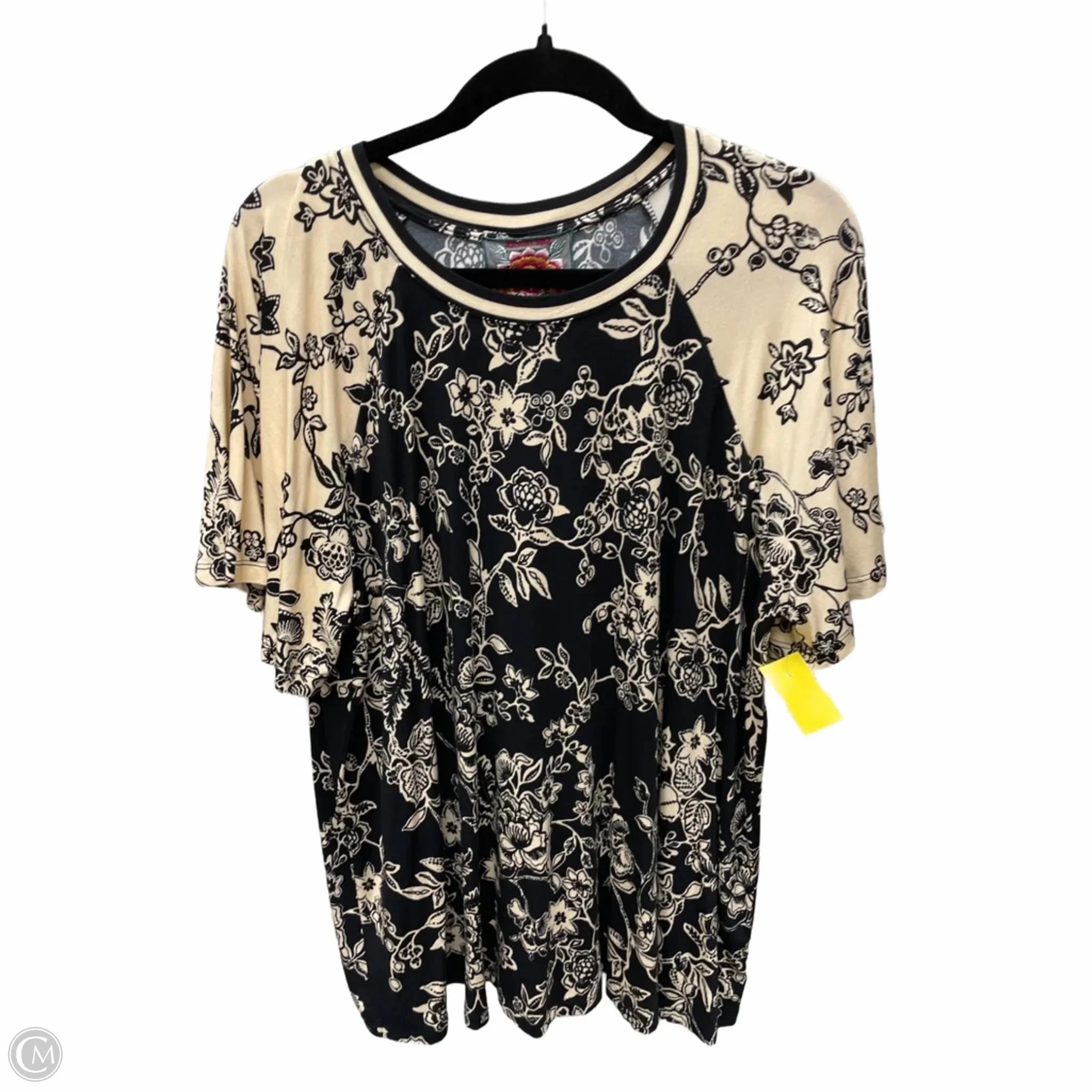 Top Short Sleeve By Johnny Was In Floral Print, Size: 1x Breathable Design Oversized Cut