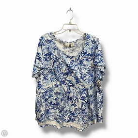 Top Short Sleeve By Joie In Blue & White, Size: 3x Relax Style Trend