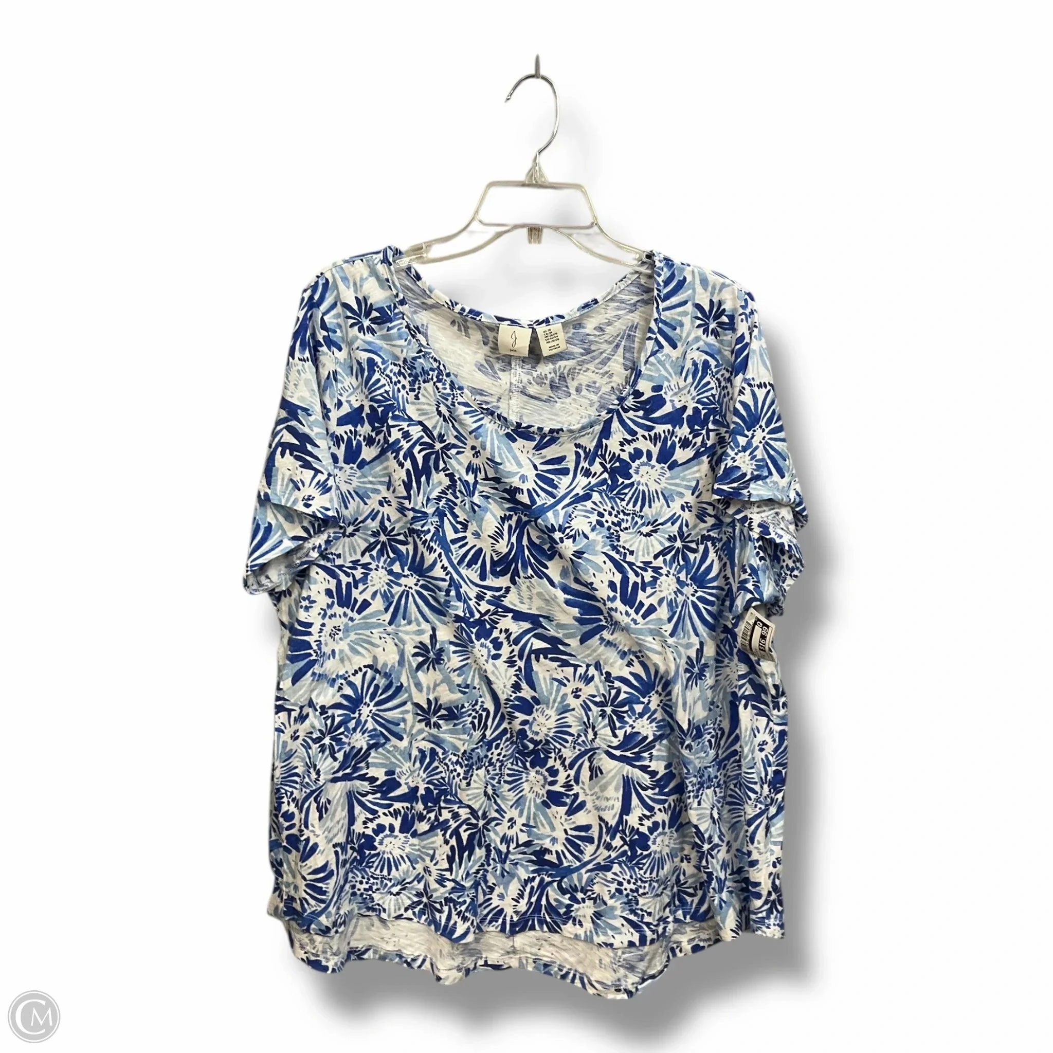 Top Short Sleeve By Joie In Blue & White, Size: 3x Relax Style Trend