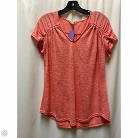 SlimFit Easy-to-Style Top Top Short Sleeve By Juicy Couture In Coral, Size: Xl