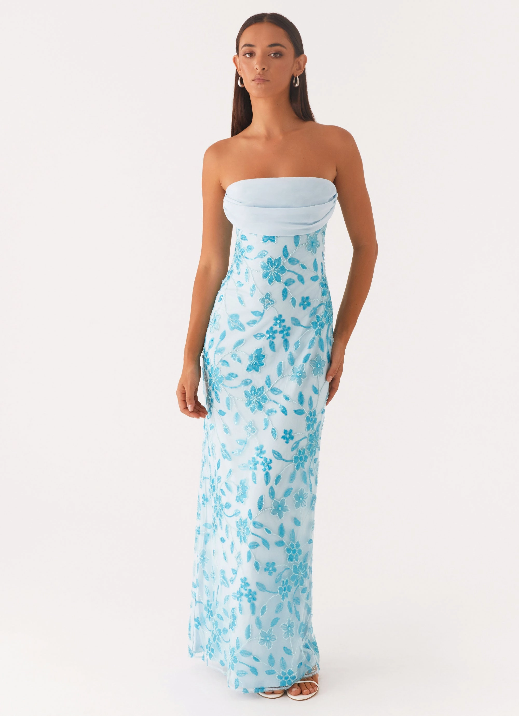 Prism Beaded Maxi Dress - Blue Art Event