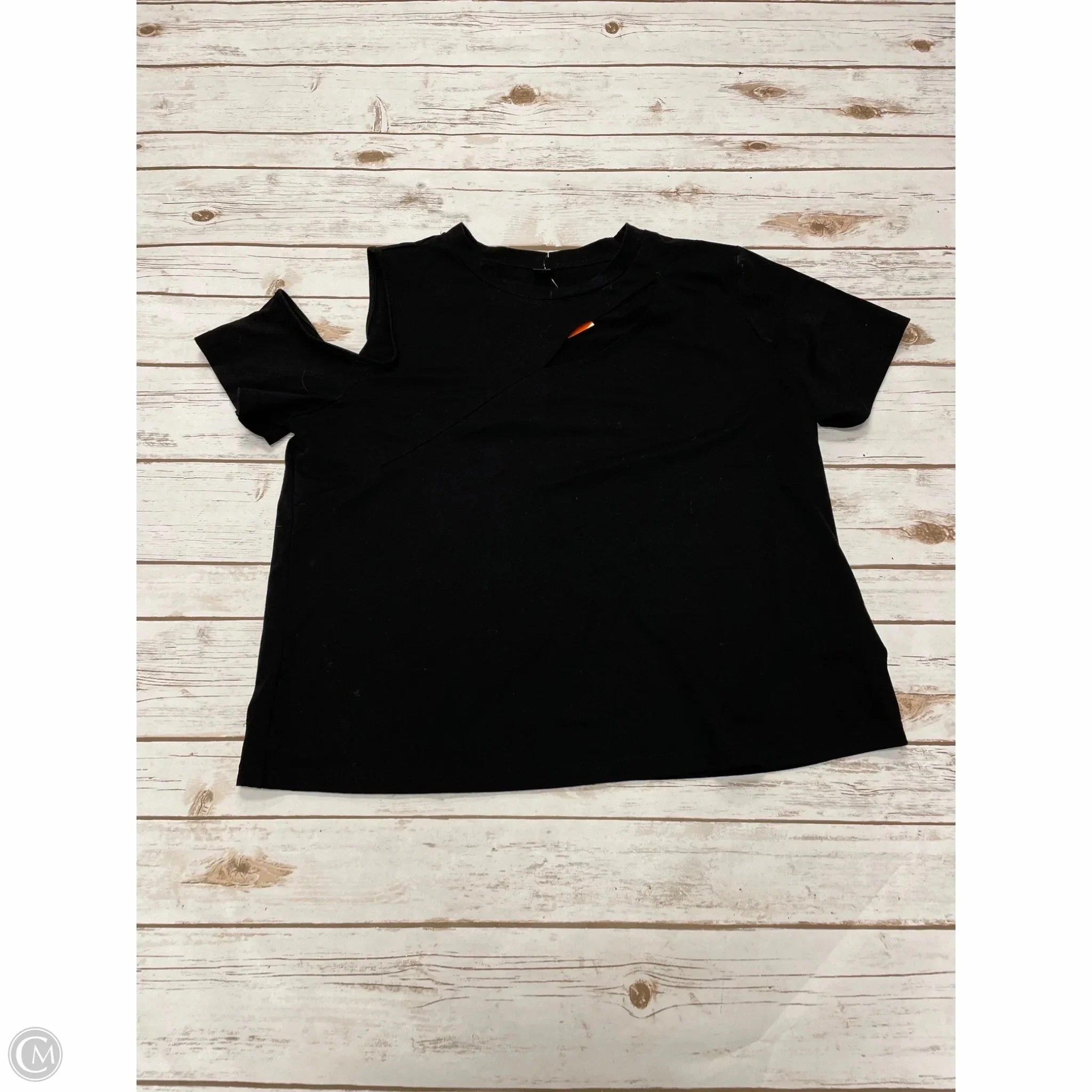 Top Short Sleeve By Shein In Black, Size: 1x Breathable Fit Design Sleek Look