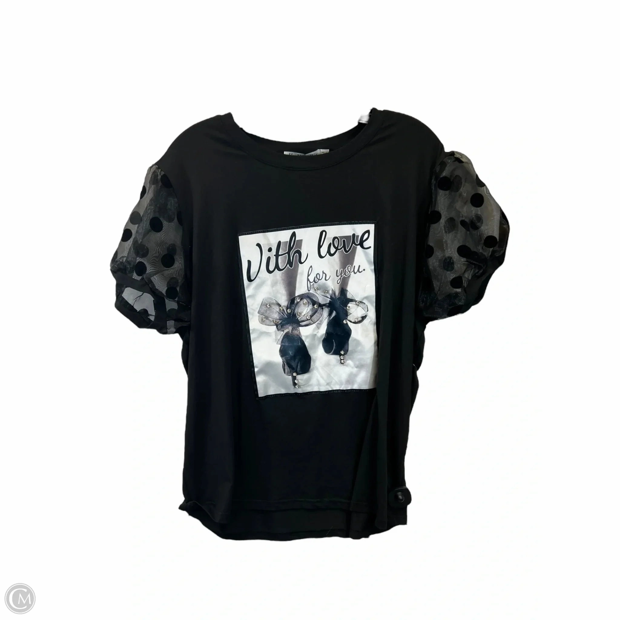 Top Short Sleeve By Cmc In Black & White, Size: 3x Weekend Comfort