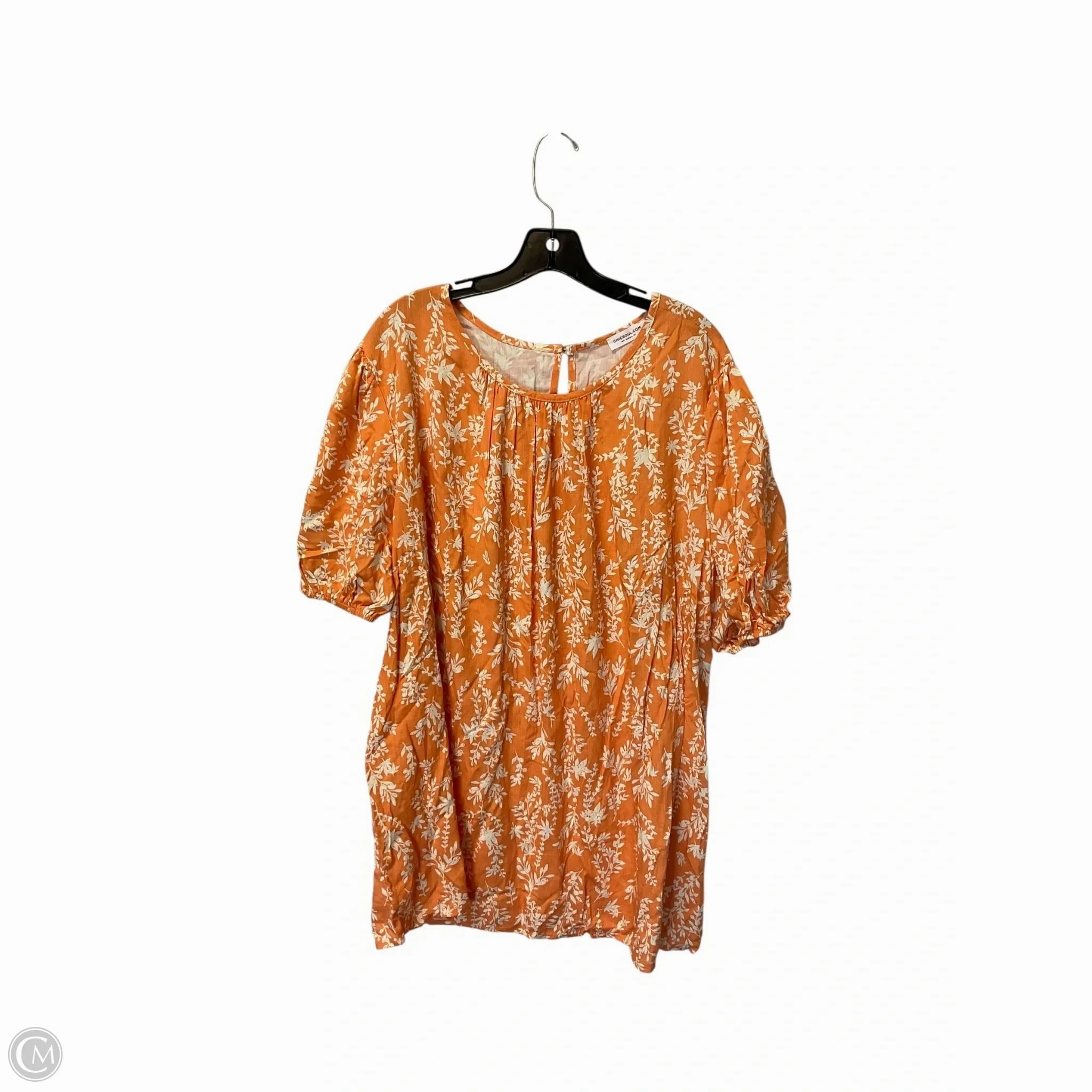 Top Short Sleeve By Chicsoul In Orange, Size: 3x Soft & Smooth Casual Performance