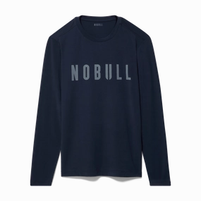 Men's NOBULL Long Sleeve Tee Two Tone Texture Effect Sporty Sweatshirt