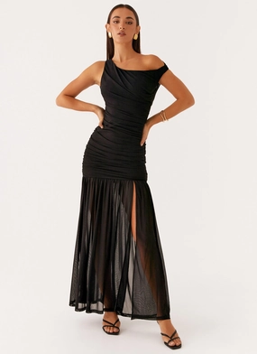 Pavilion Maxi Dress - Black Matte-Lining