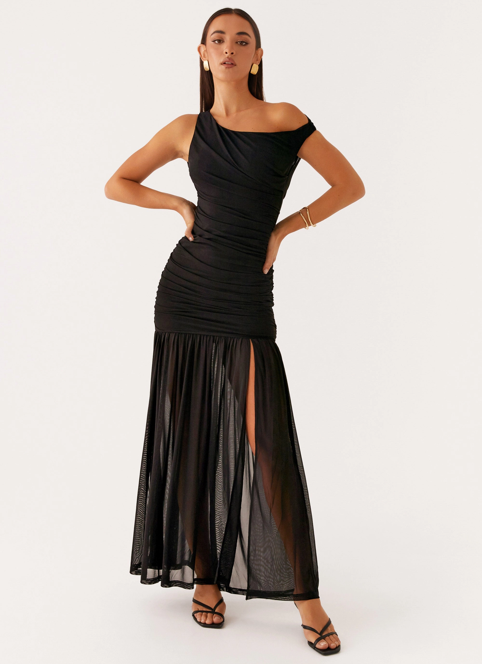 Pavilion Maxi Dress - Black Matte-Lining