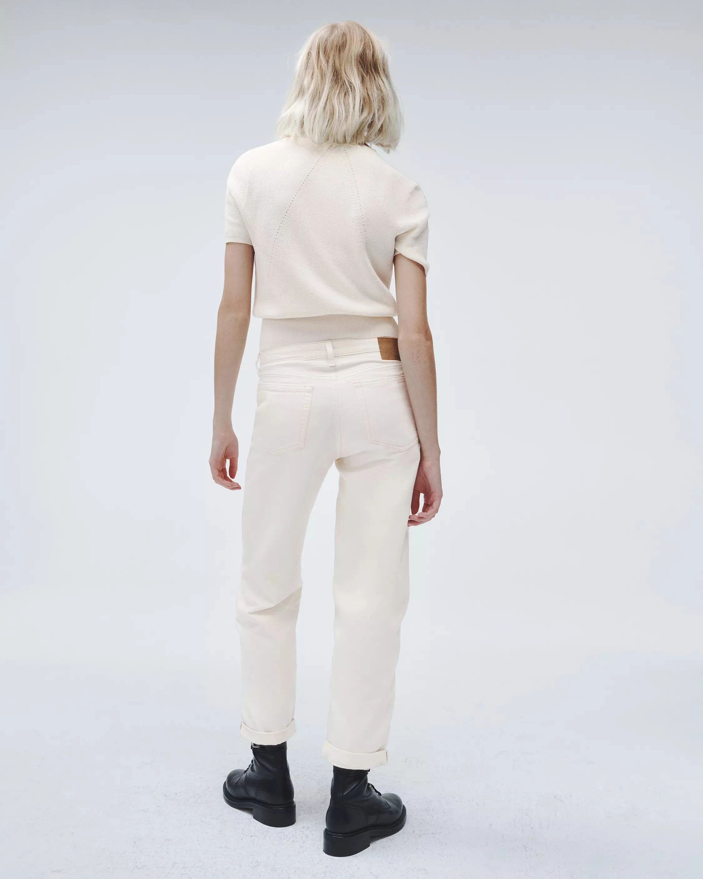 R&B Featherweight Dre Low Rise Baggy in Ecru Stretch Road Trip Brunch Outfit