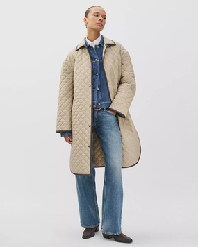 Layered Ventilation Panels Rag & Bone Kelly Quilted Jacket in Tan