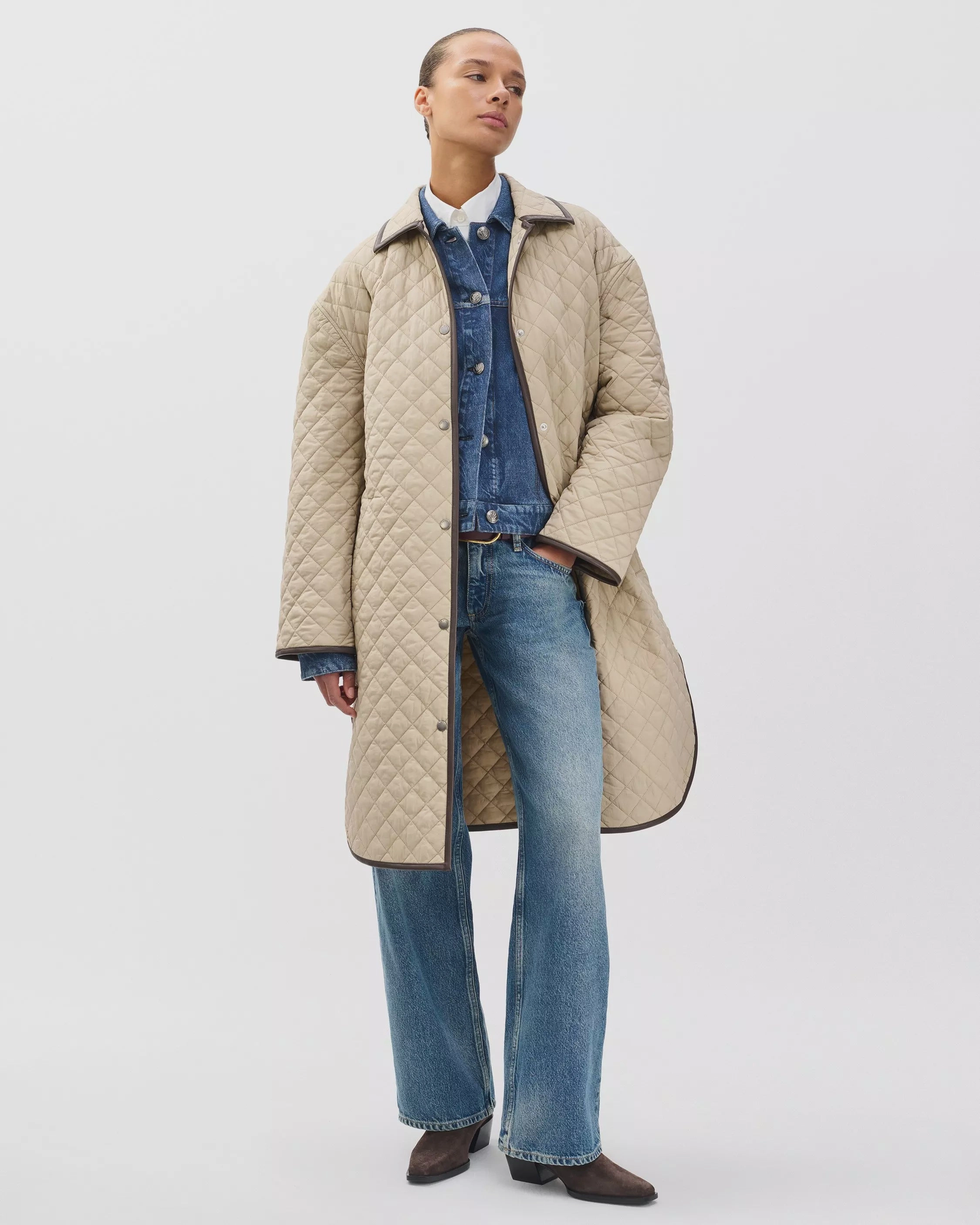 Urban Hike Style Rag & Bone Kelly Quilted Jacket in Tan