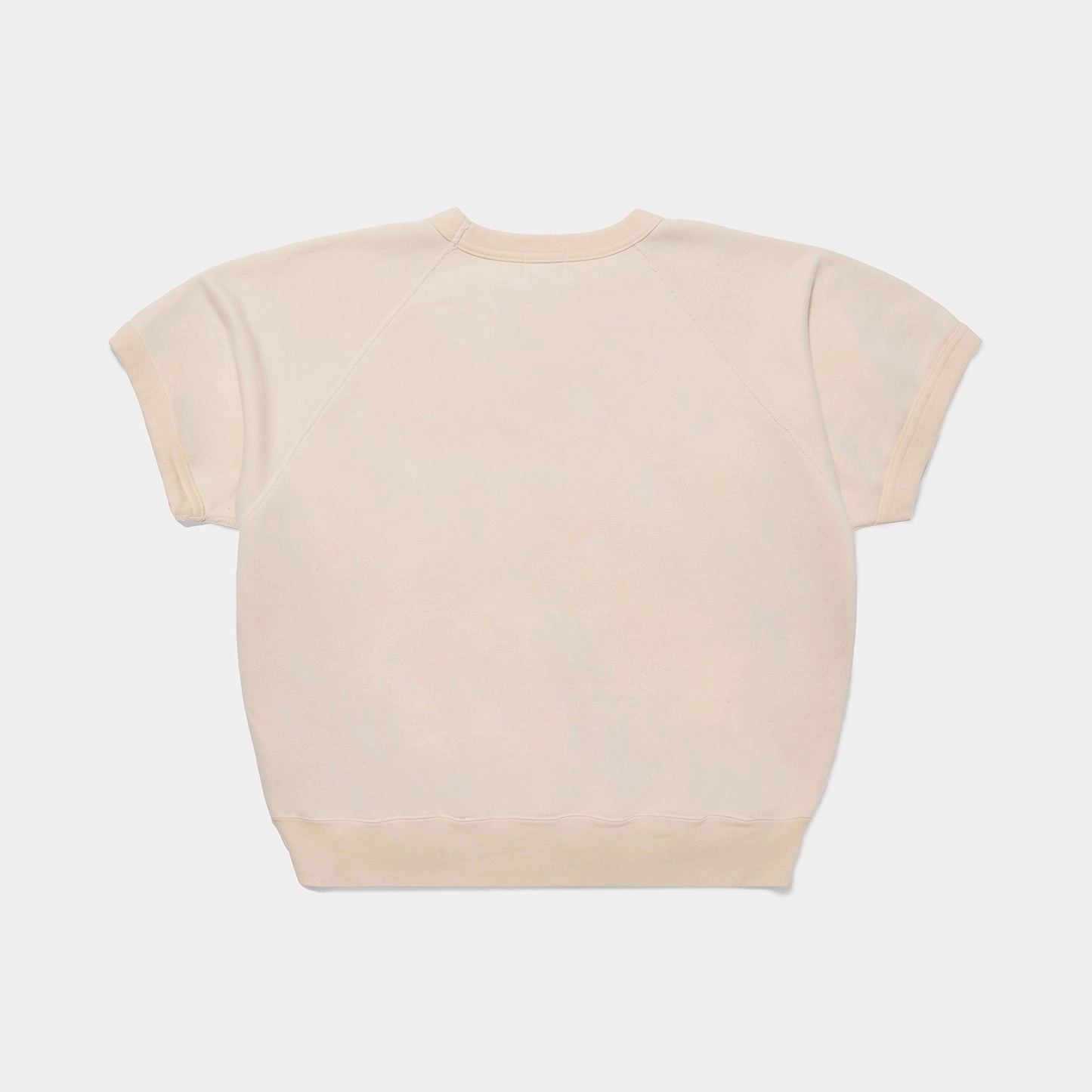 color block Raglan Short Sleeve Sweatshirt Ecru